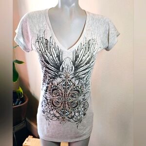 Angels & Diamonds t shirt, medium Gorgeous sequined and lace